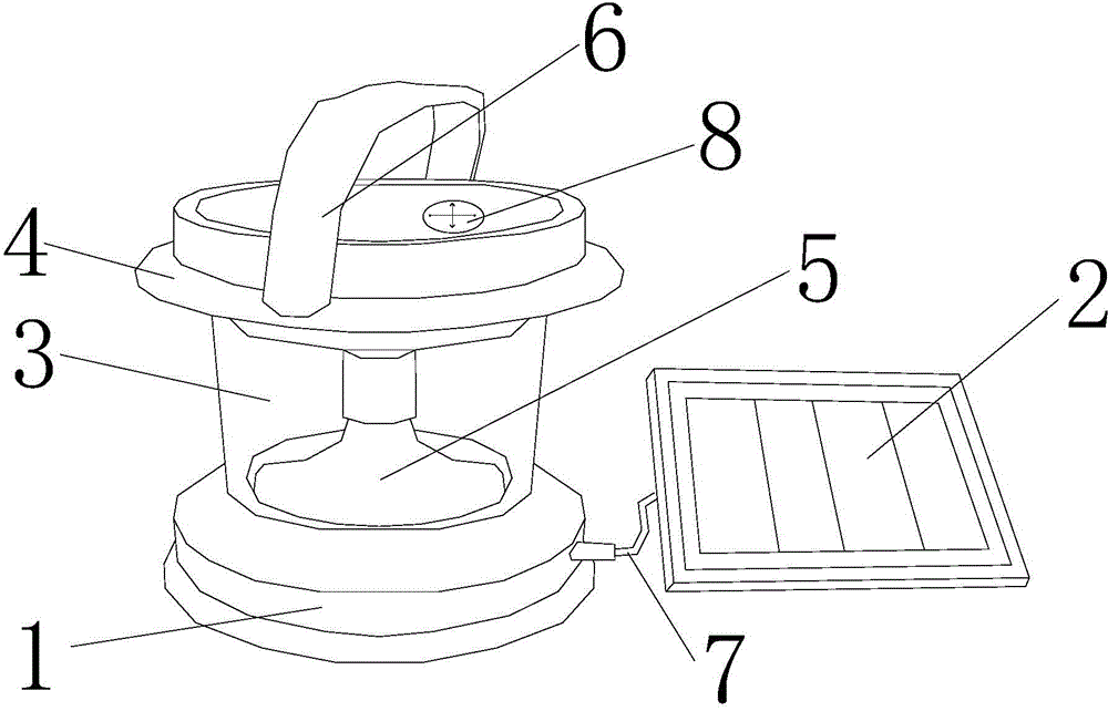 Curved surface light source solar lantern with direction indication function