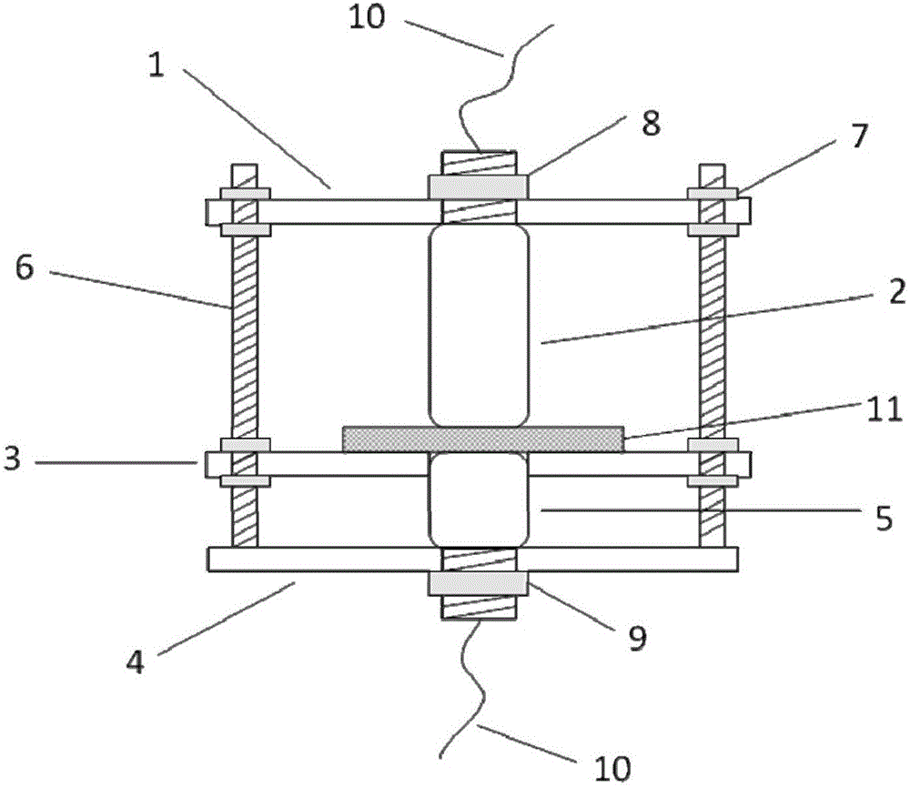 Electrode device for measuring electrical strength of composite insulator silicon rubber umbrella skirt and measuring method