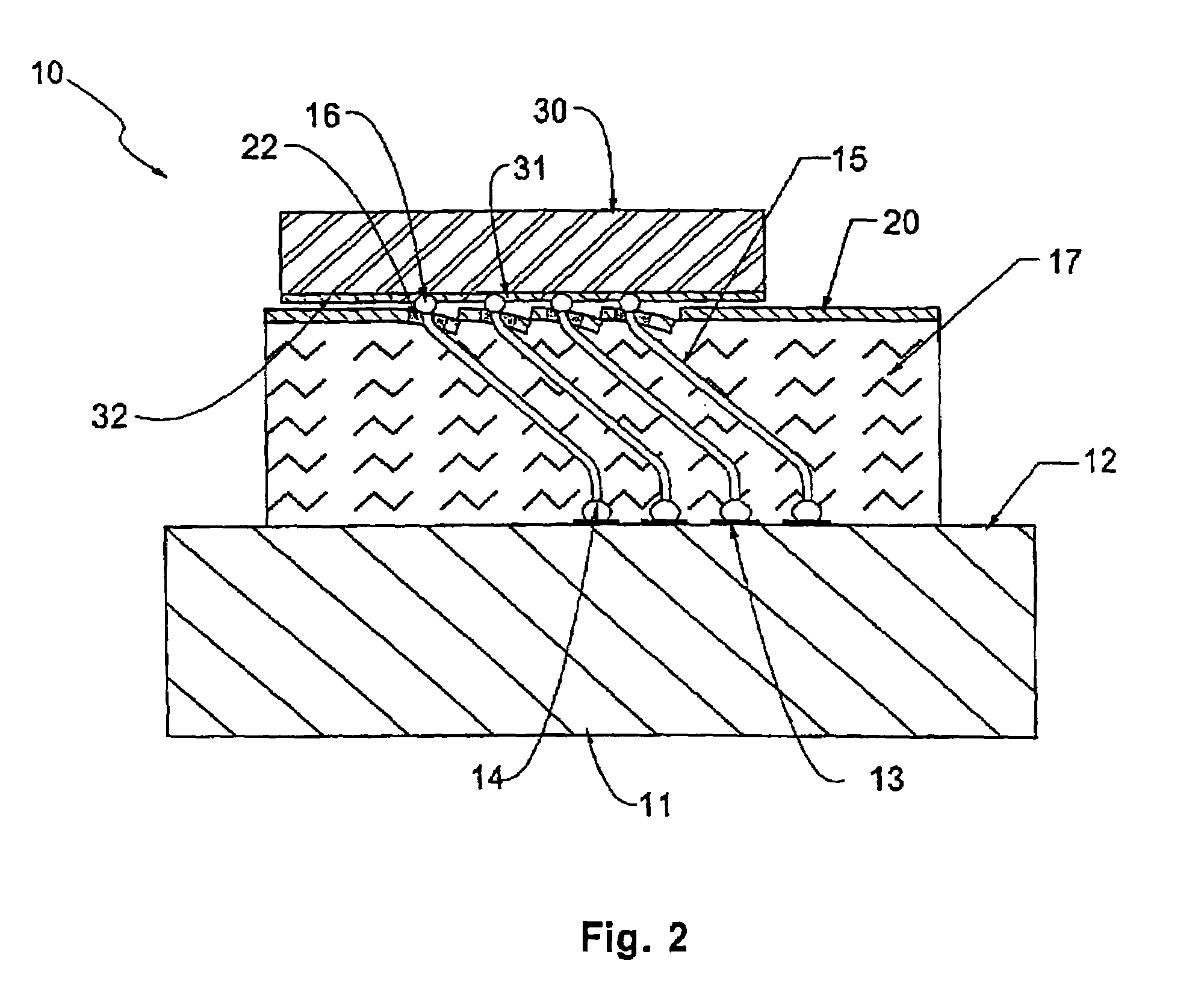 Wafer scale high density probe assembly, apparatus for use thereof and methods of fabrication thereof