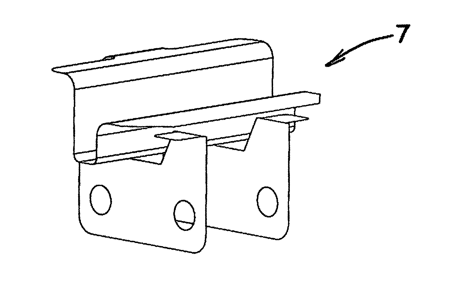 Integral load support for a jack formed of a sheet material bent to less than 180°