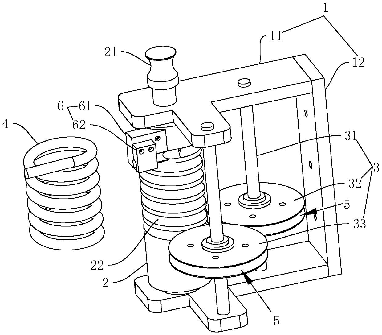 Device and method for preventing winding deformation of spiral copper pipe coil