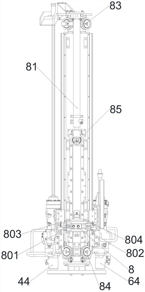 Hydraulic anchor drill rig and three-working-position propelling beam thereof