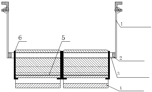 A kind of carbon block fixing method and device for continuous prebaked anode