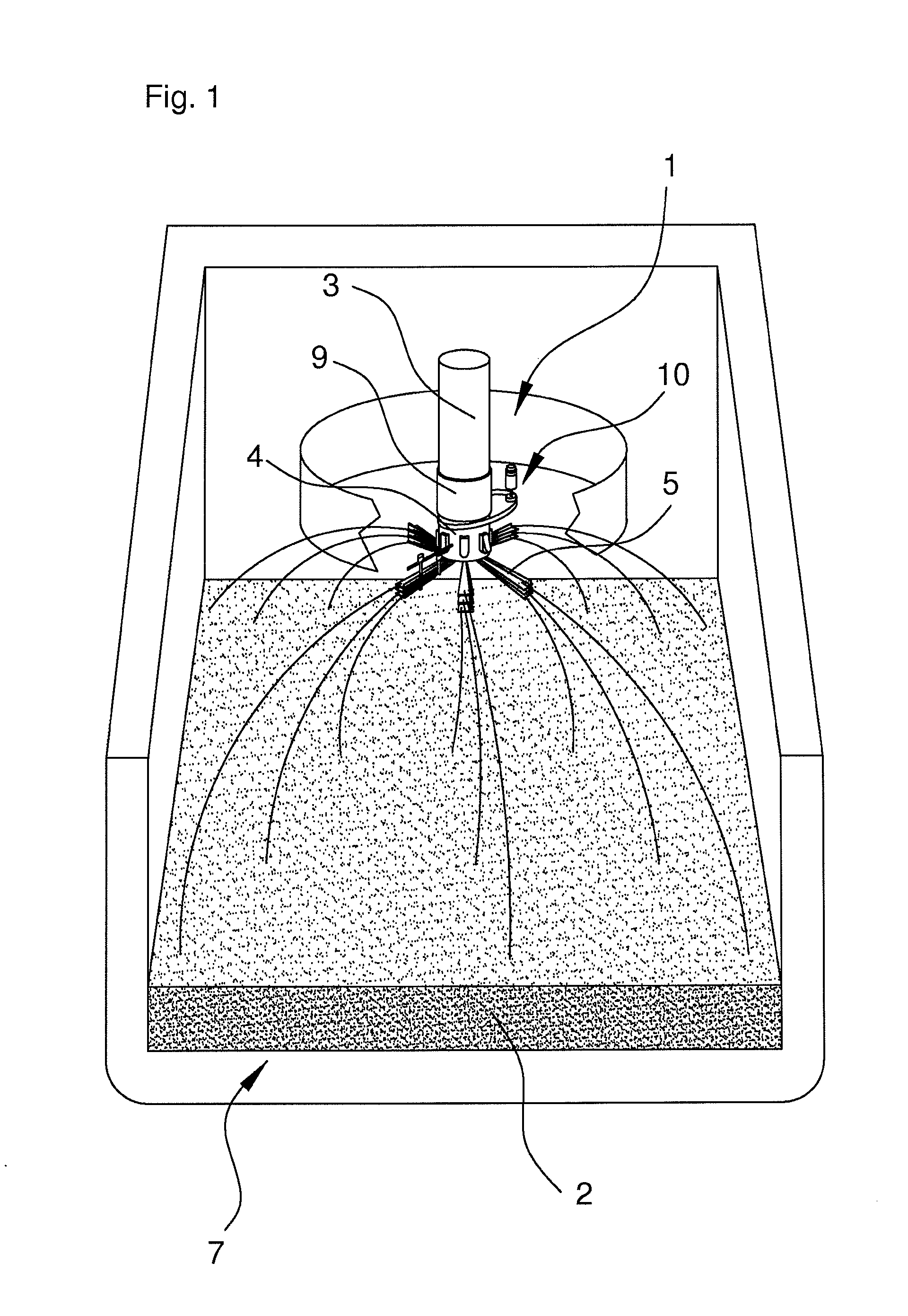 Device for densely loading a divided solid into a chamber