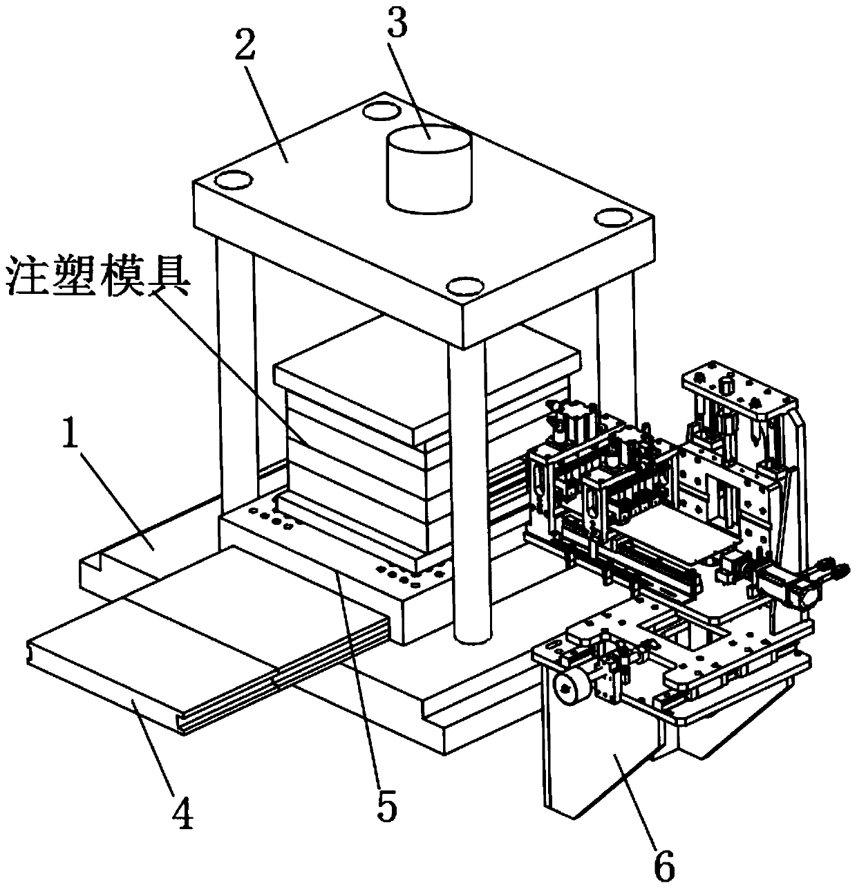 Turnable mold closing device and for injection molding machine and mold closing method of device