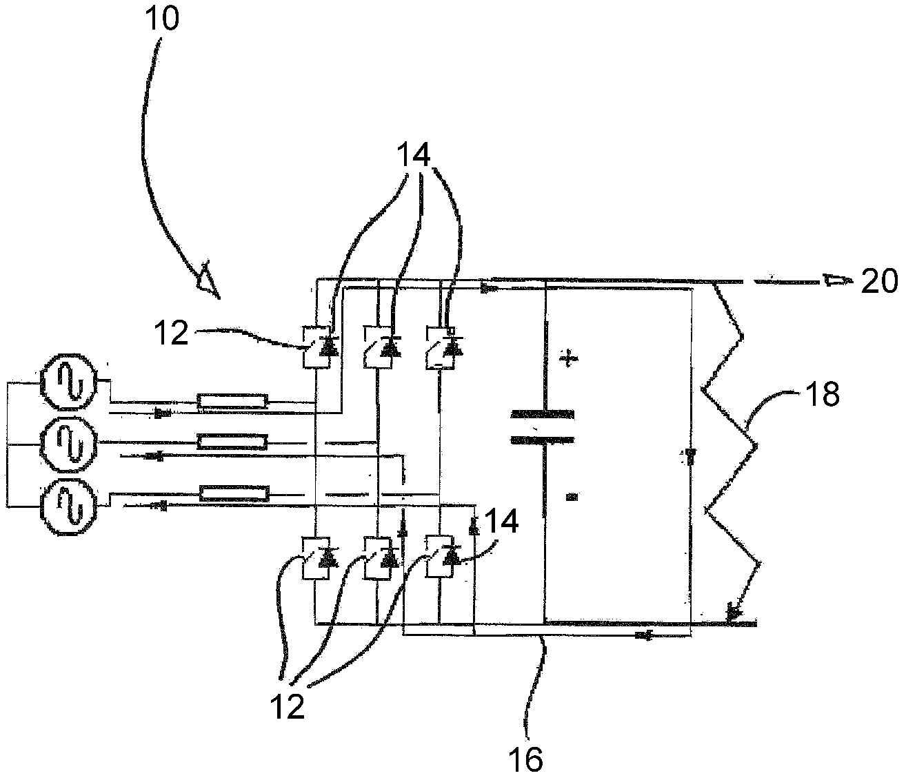 Converter with active fault current limitation