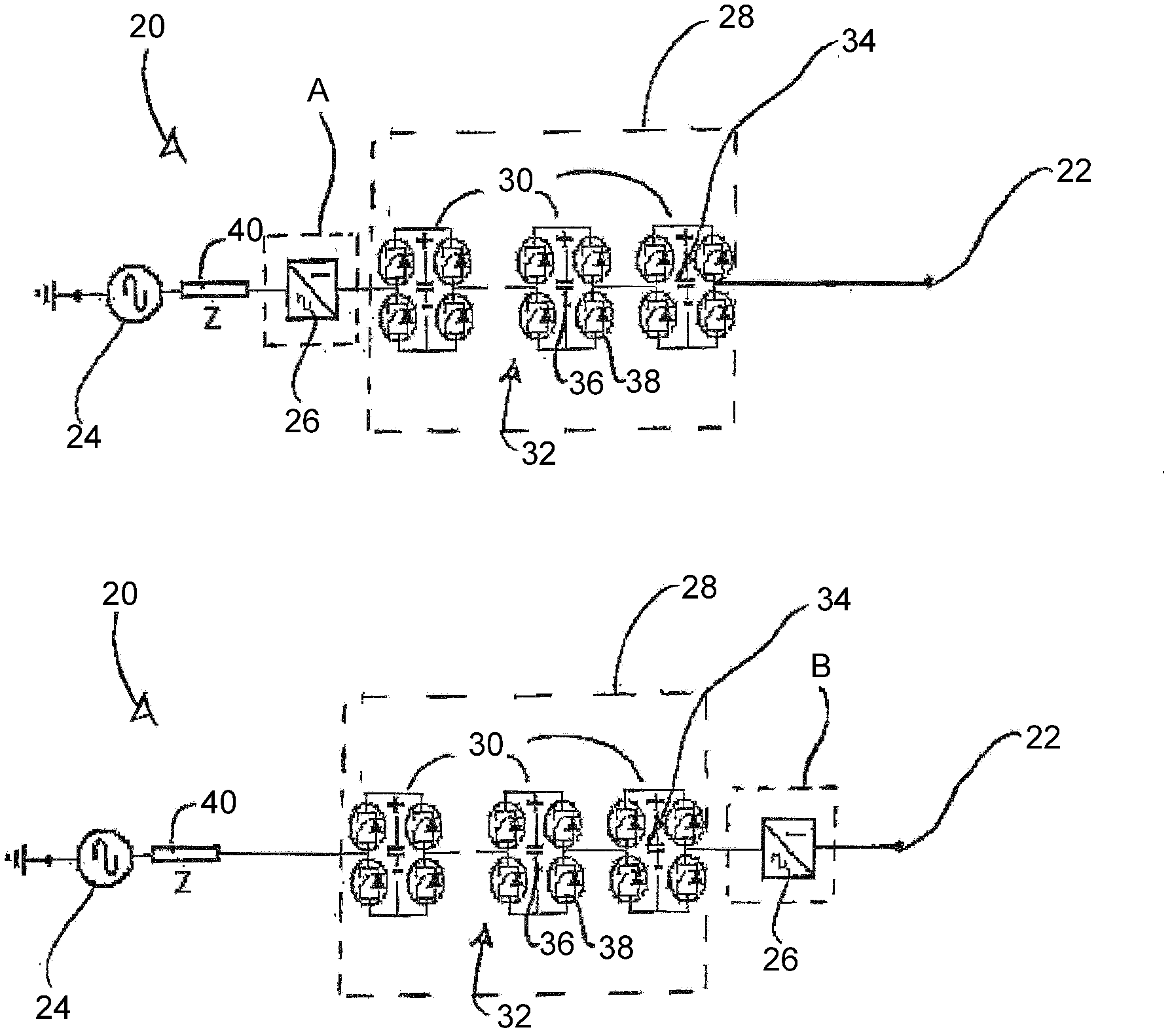 Converter with active fault current limitation
