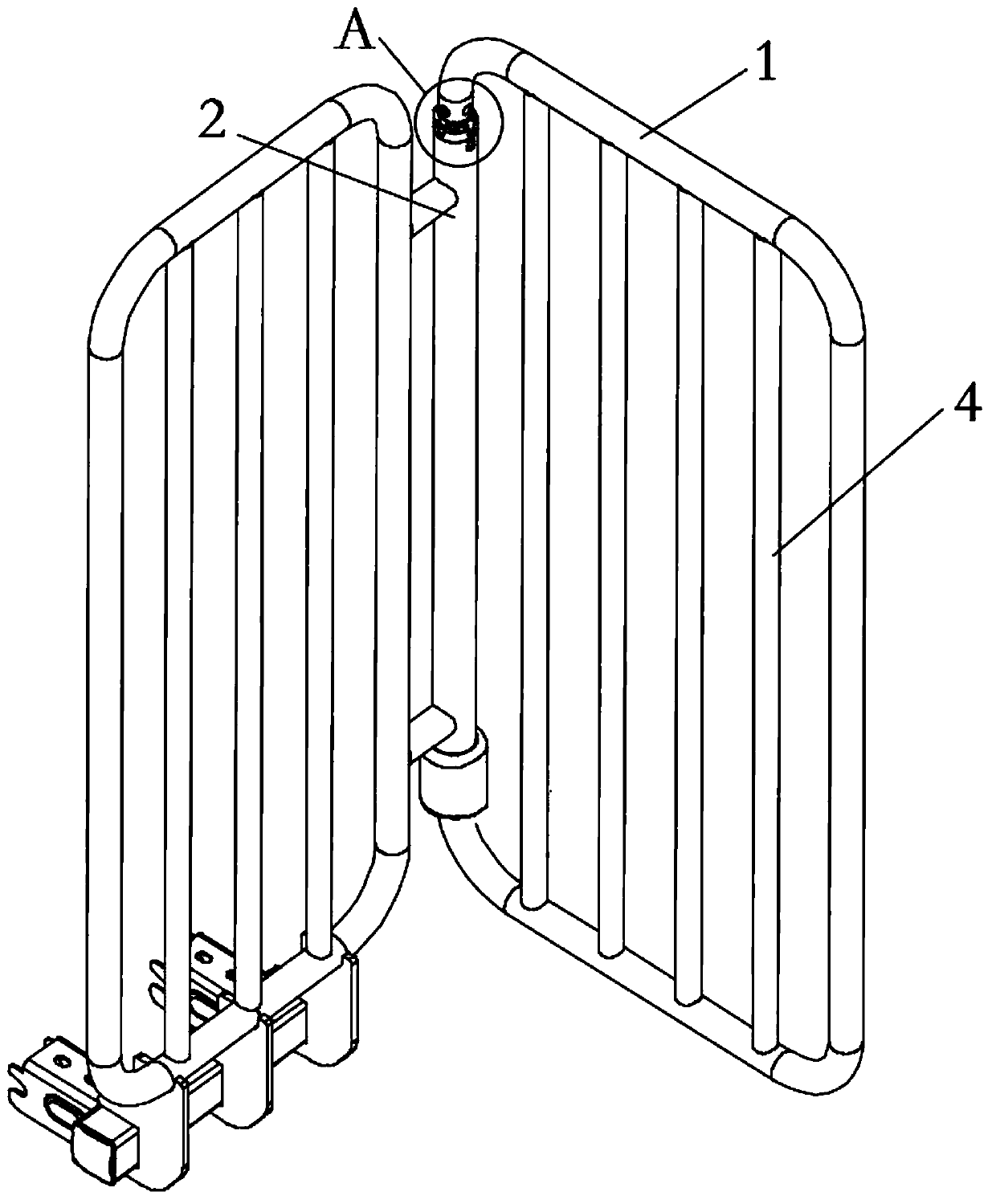 Shifting-type stepless limit guardrail opening and closing structure