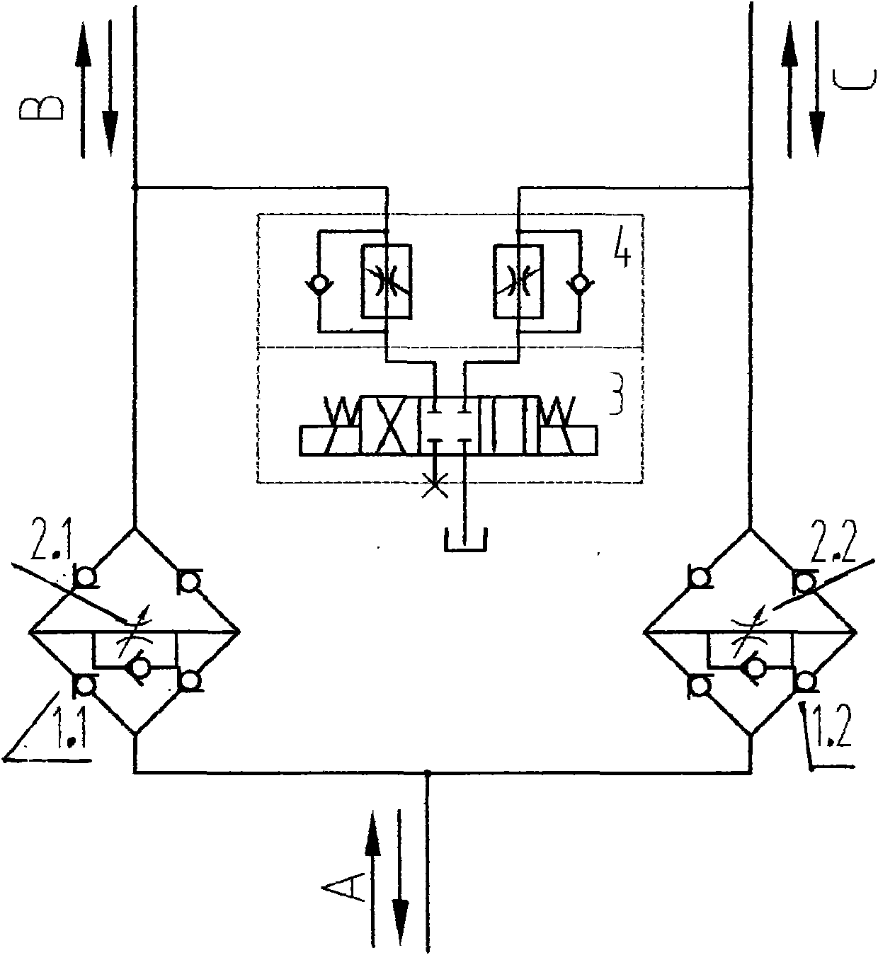 Synchronizing circuit applicable to double suspension hoist