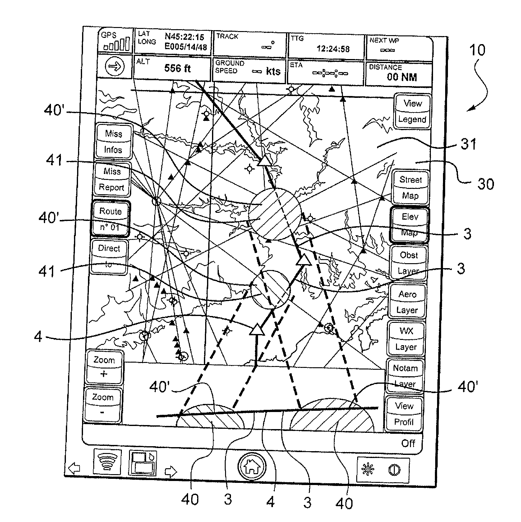 Device and a method for constructing a flight path in order to reach a destination