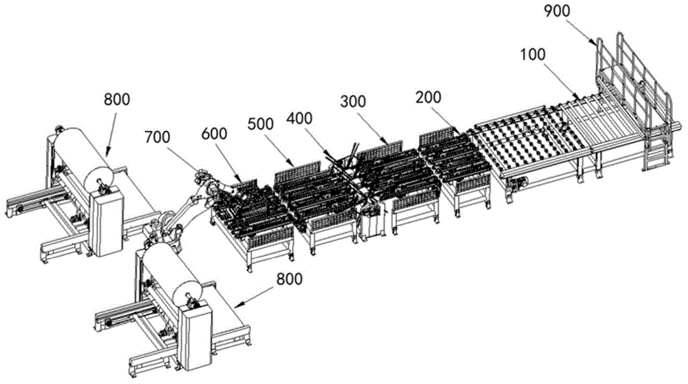 High-speed batch-out, paper laying and stacking equipment for solar photovoltaic glass