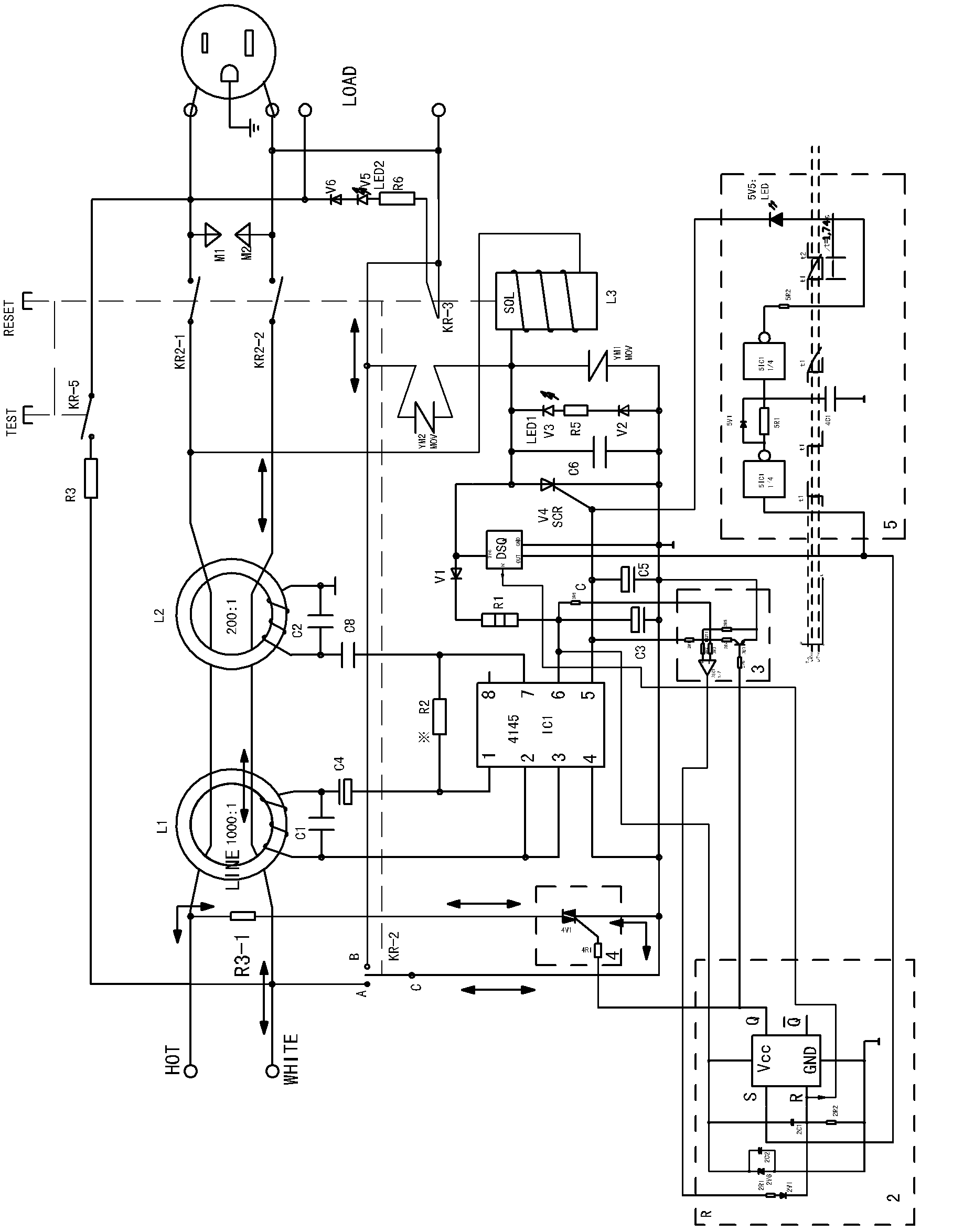 Leakage detecting protection circuit capable of periodically automatically detecting function integrity