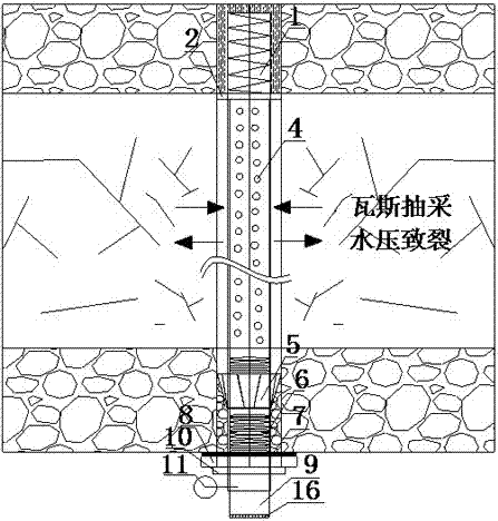 Anchor rod system used for gas extraction and hydraulic fracturing and extraction method