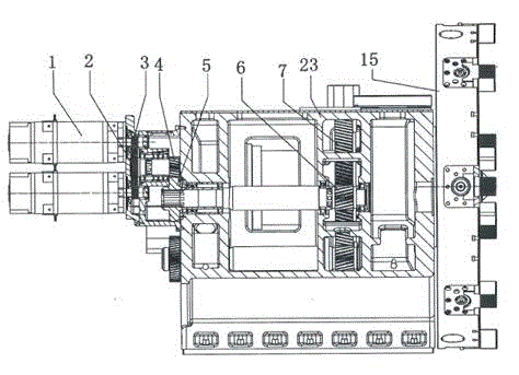 Spindle box for extra-heavy numerical control horizontal lathe