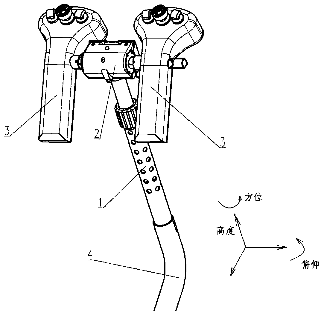 A handle fixing device with adjustable attitude