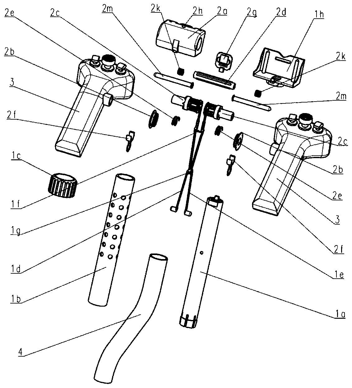 A handle fixing device with adjustable attitude