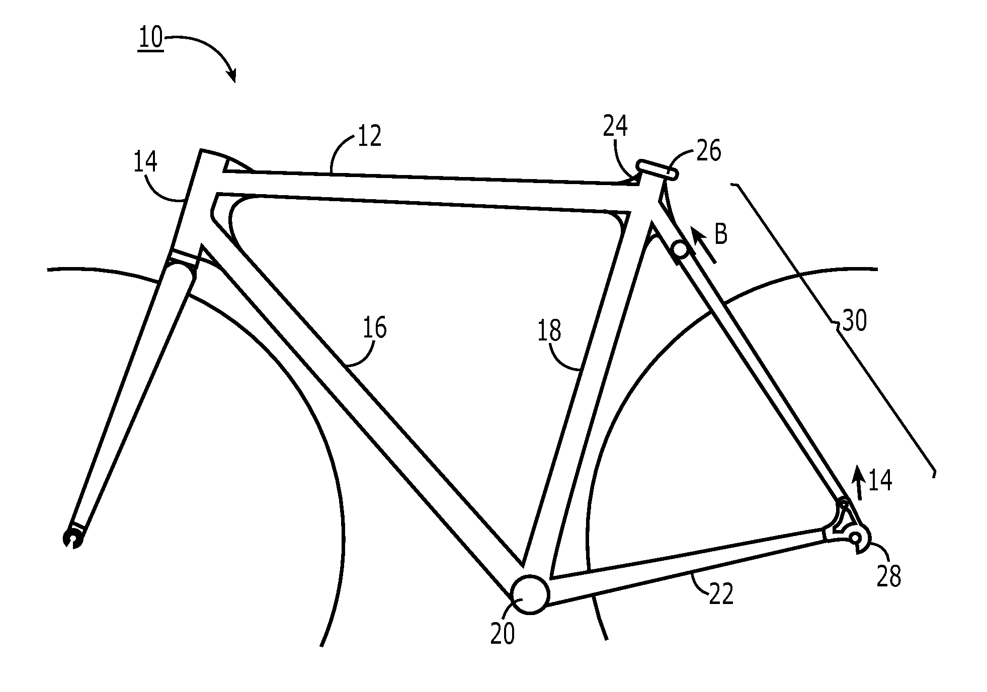 Simplified rear suspension for a bicycle or the like