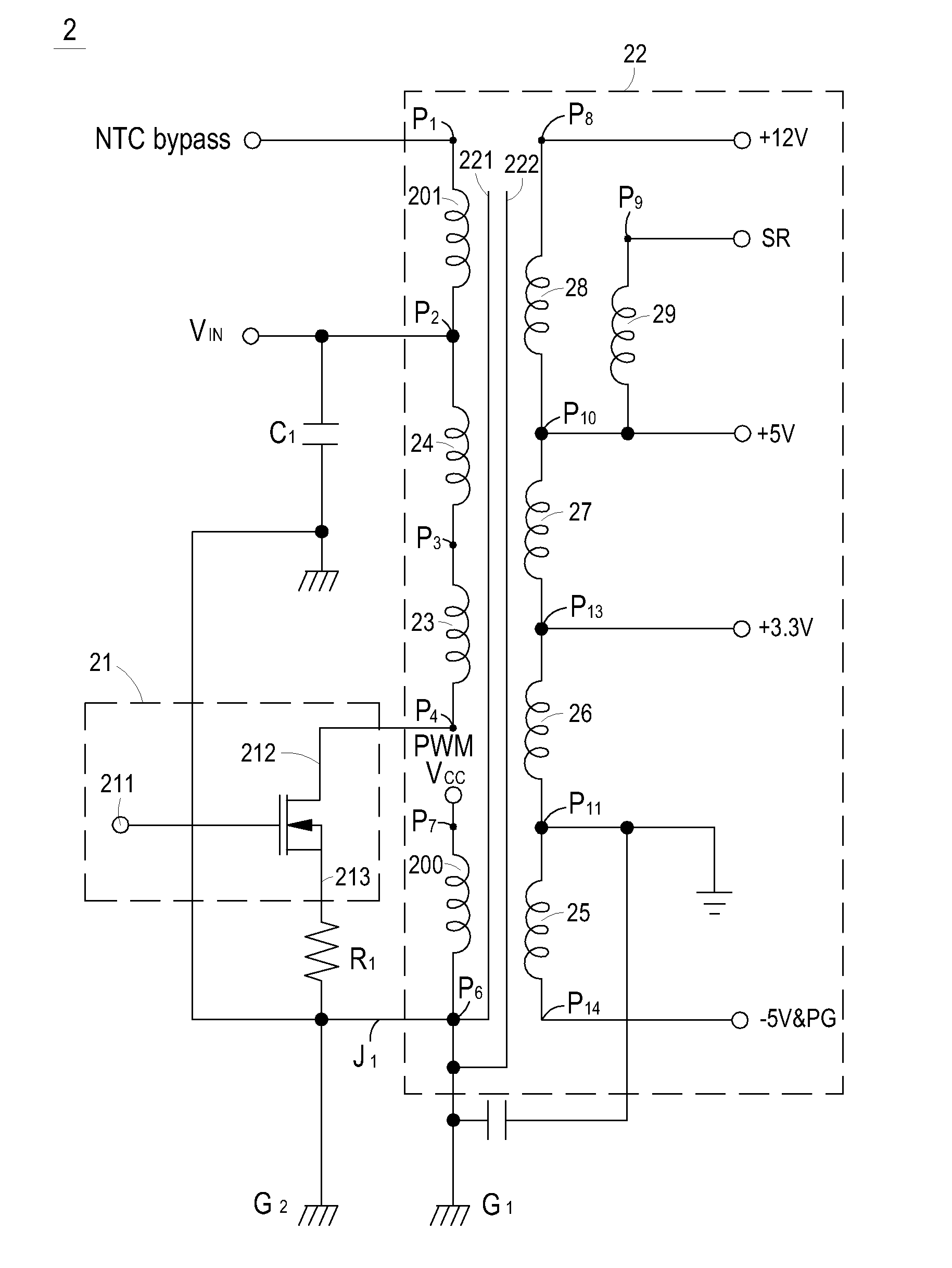 Transformer for reducing electromagnetic interference and power transform circuit applied therein