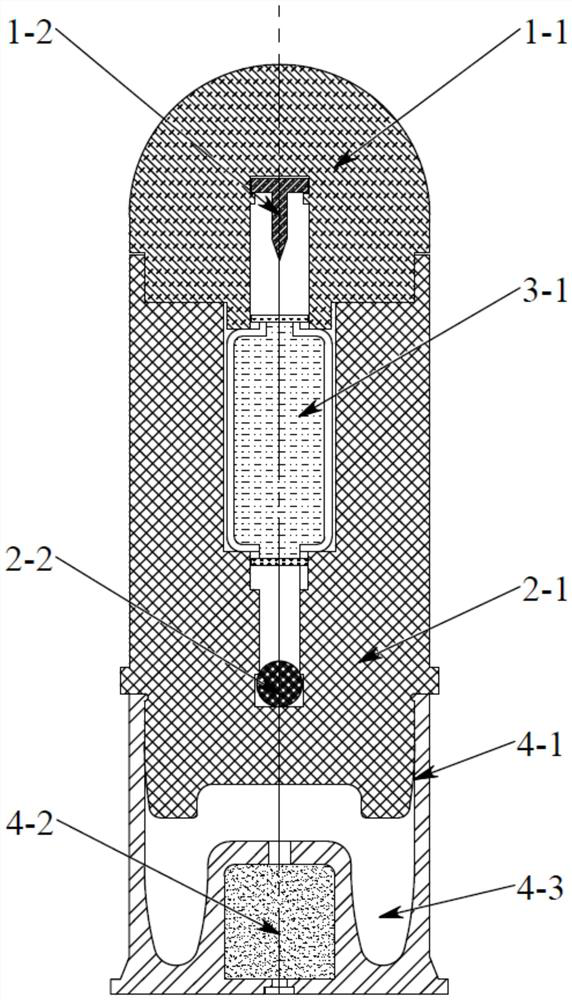 Composite kinetic energy bomb with point-surface double striking capability