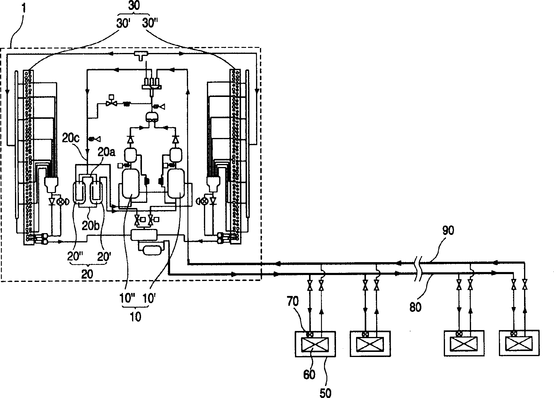 Variable liquid storage tank structure of air conditioner