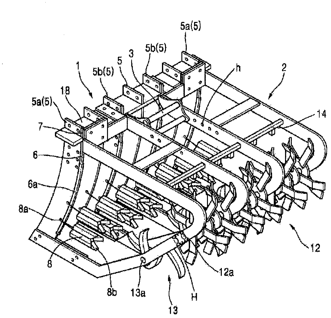 Polluted soil cultivation device for use in backhoe excavator