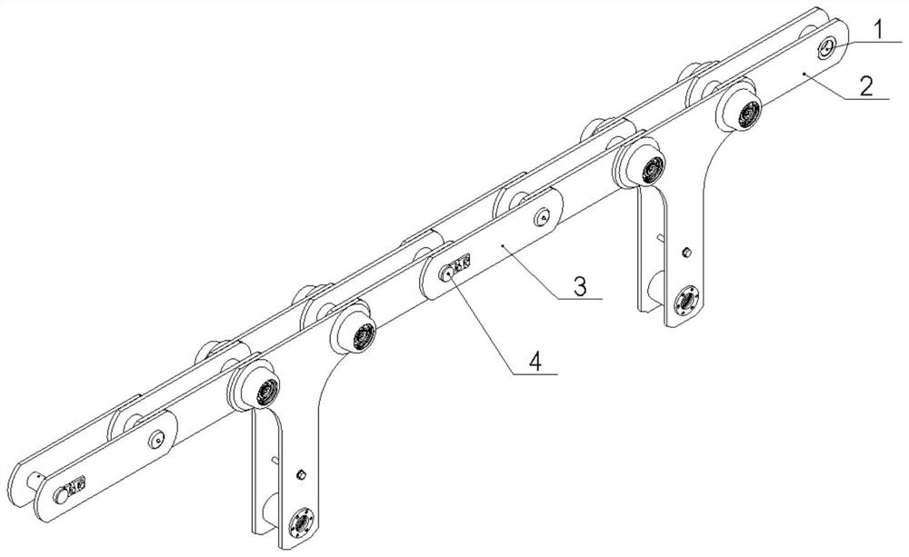 High-stability double-lifting-lug three-dimensional parking garage chain