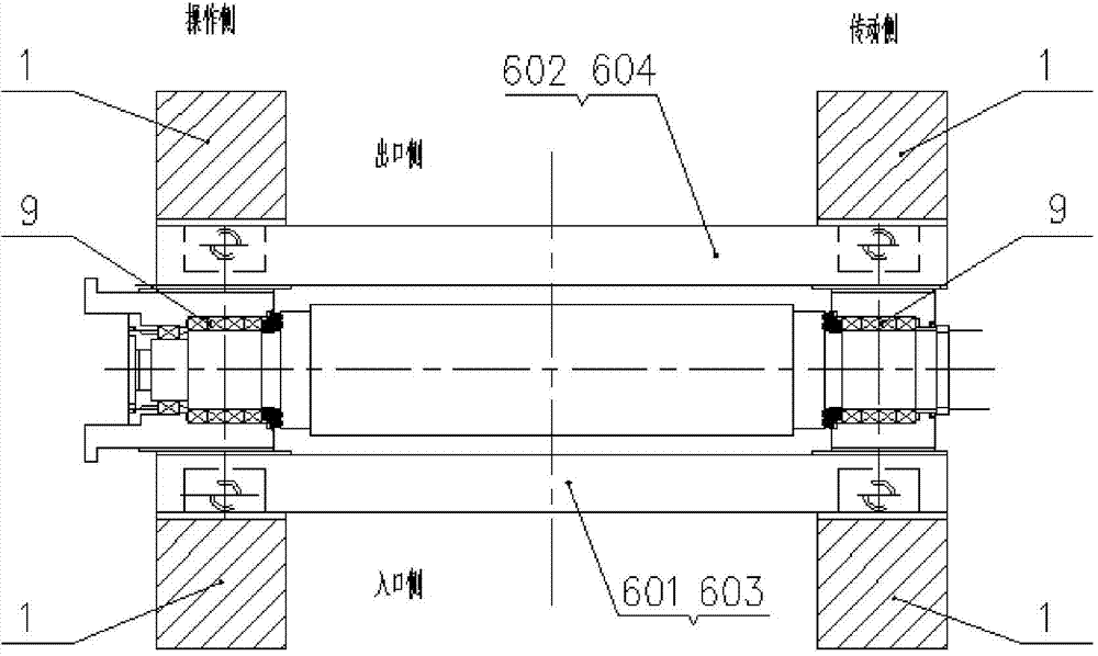 Working roller bending device for double-roller rolling machine and roller bending force control method