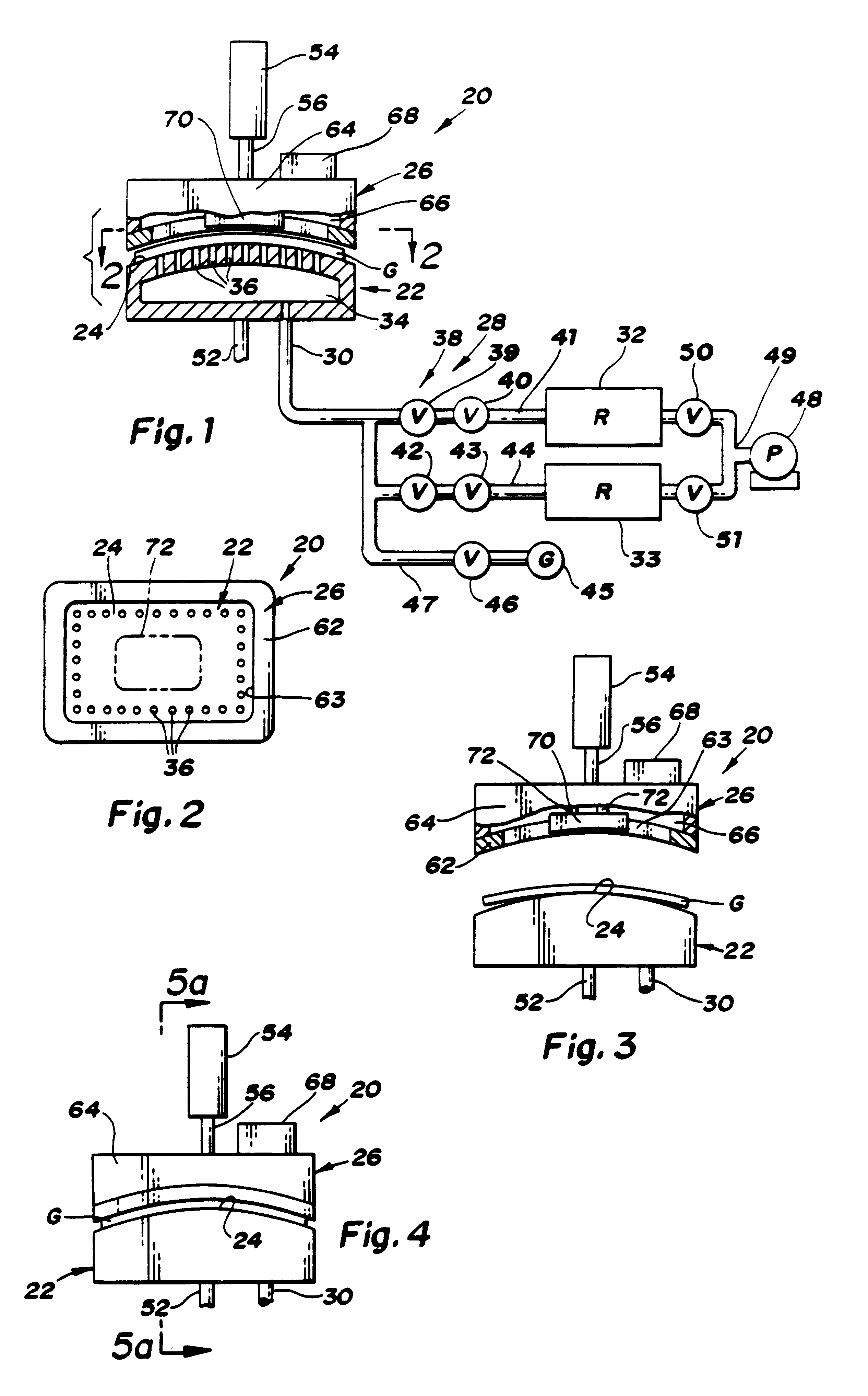 Apparatus for vacuum impulse forming of heated glass sheets