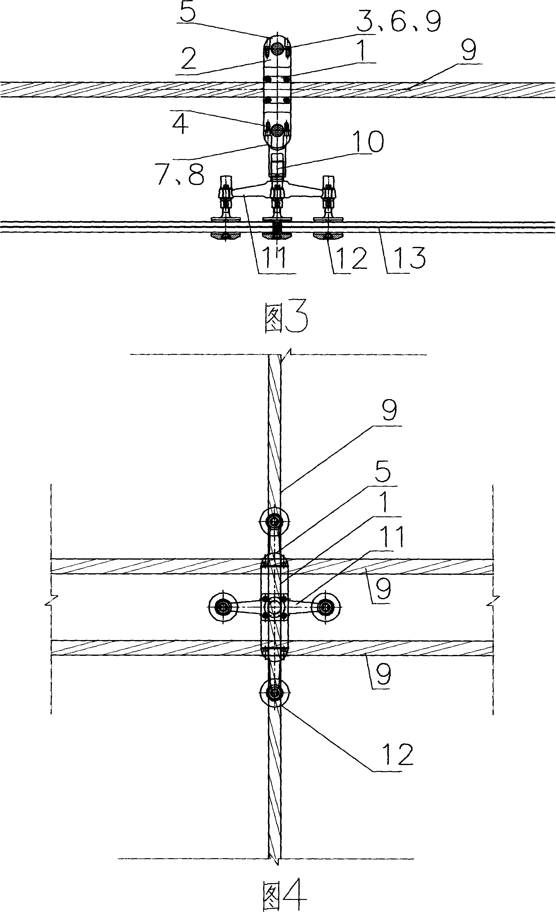 Single-layer bidirectional double-rope curtain wall support structure