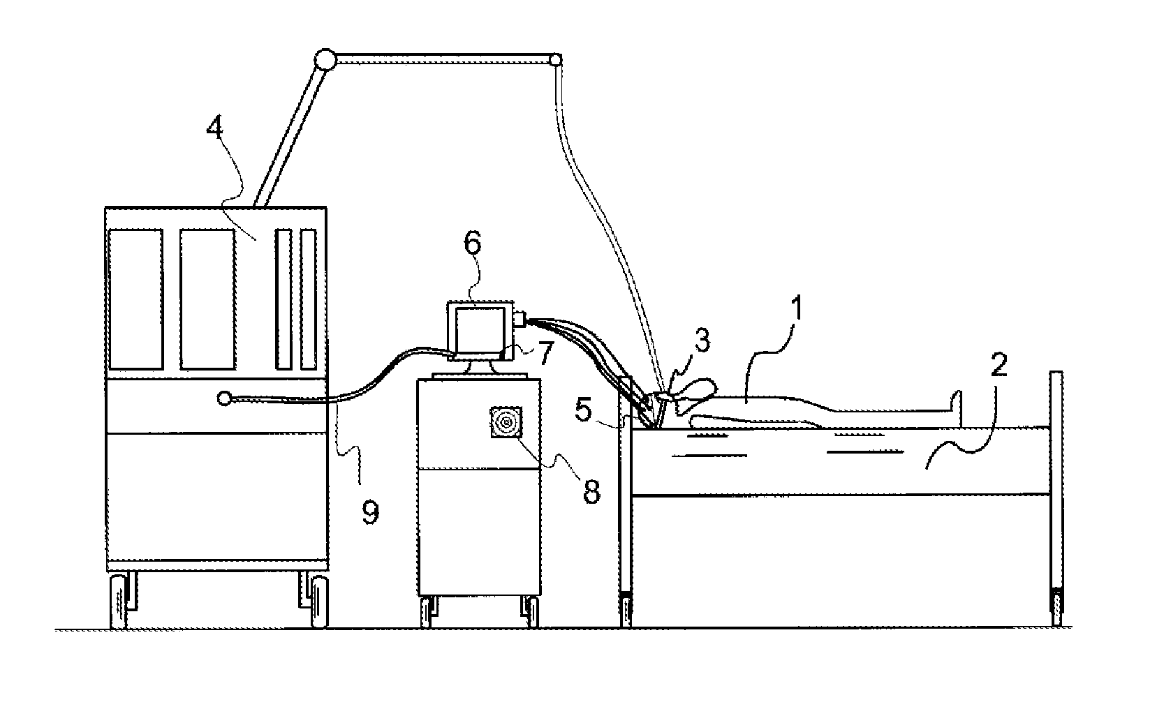 Method for characterising the physiological state of a patient from the analysis of the cerebral electrical activity of said patient, and monitoring device applying said method