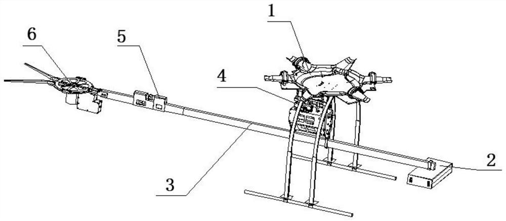 Unmanned aerial vehicle tree barrier pruning device with automatic separation function
