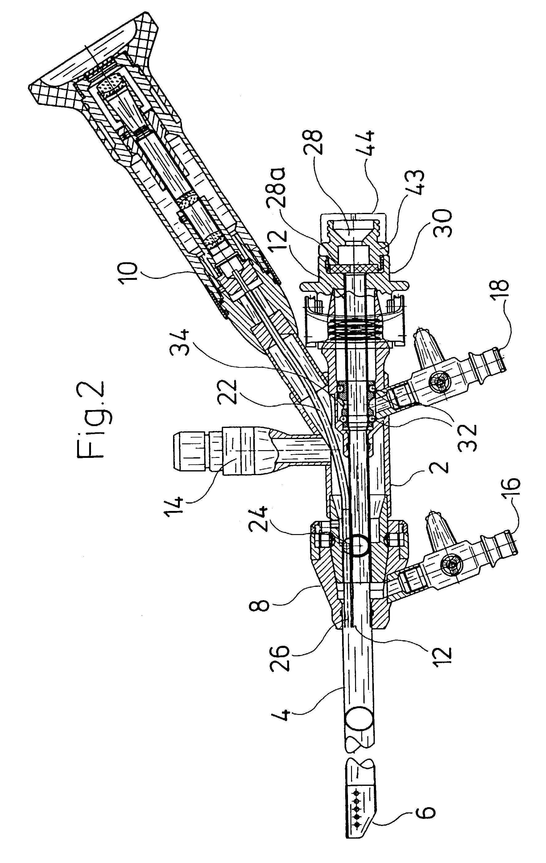 Hysteroscope with a shank exchange system