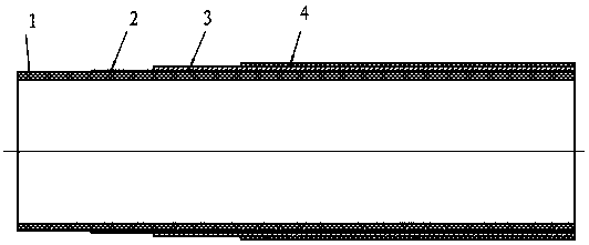 Four-layer butt-welded aluminum-plastic composite SP tube and preparation method thereof