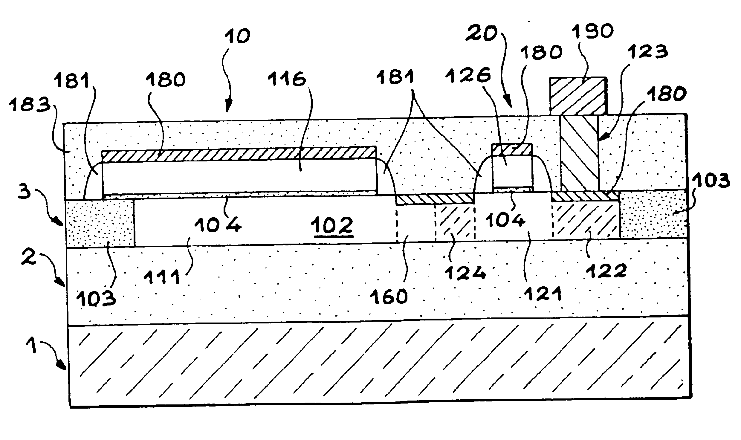 Dynamic threshold voltage MOS transistor fitted with a current limiter