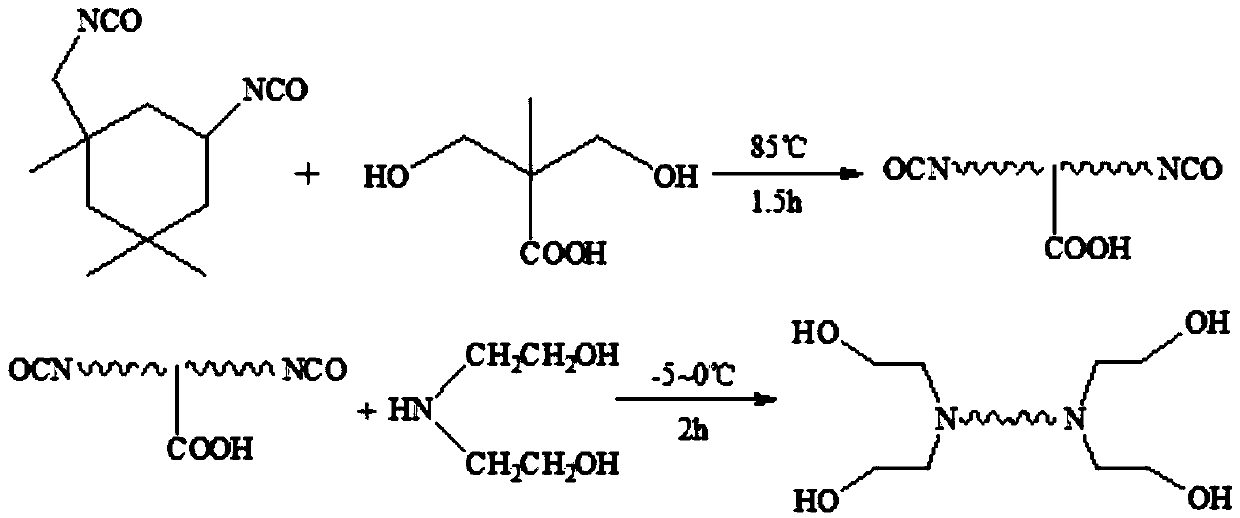 Branching type aqueous polyurethane association type thickener and preparation method thereof
