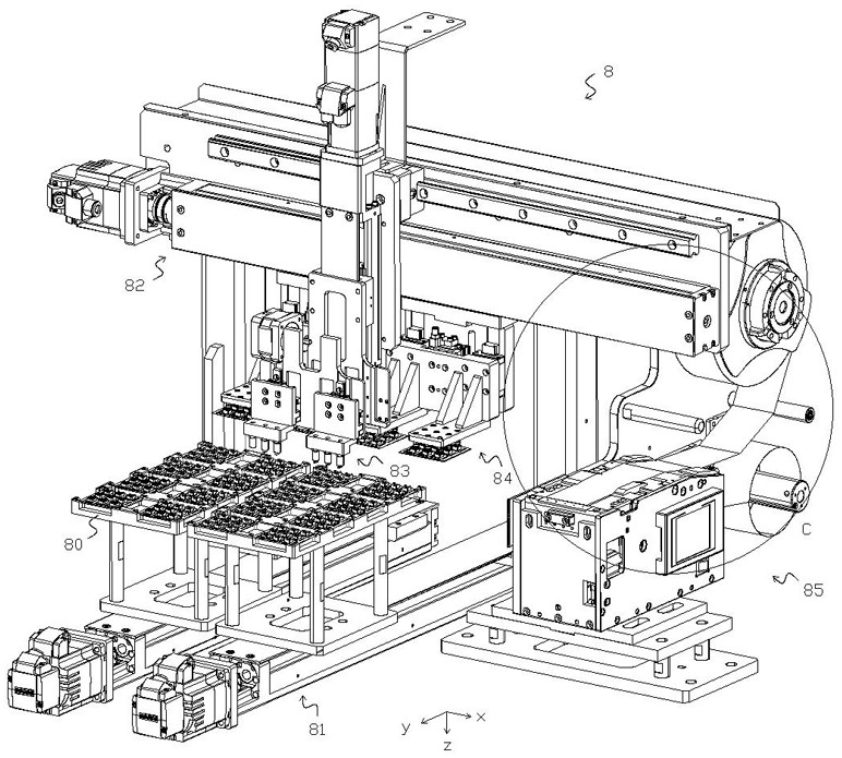 Film pasting device for automatic assembly of COB (Chip On Board)