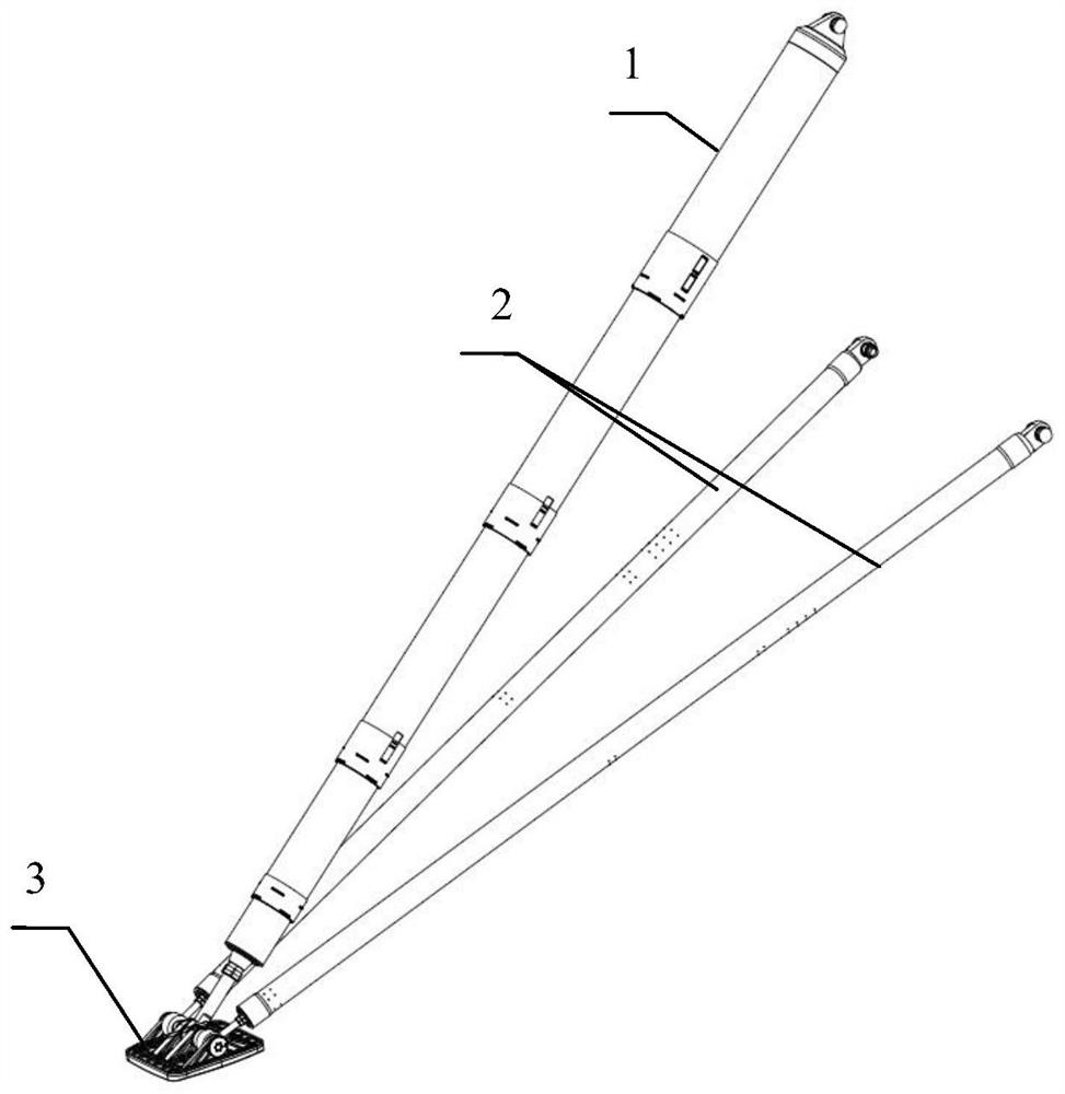 A large-span, foldable and reusable rocket landing buffer structure
