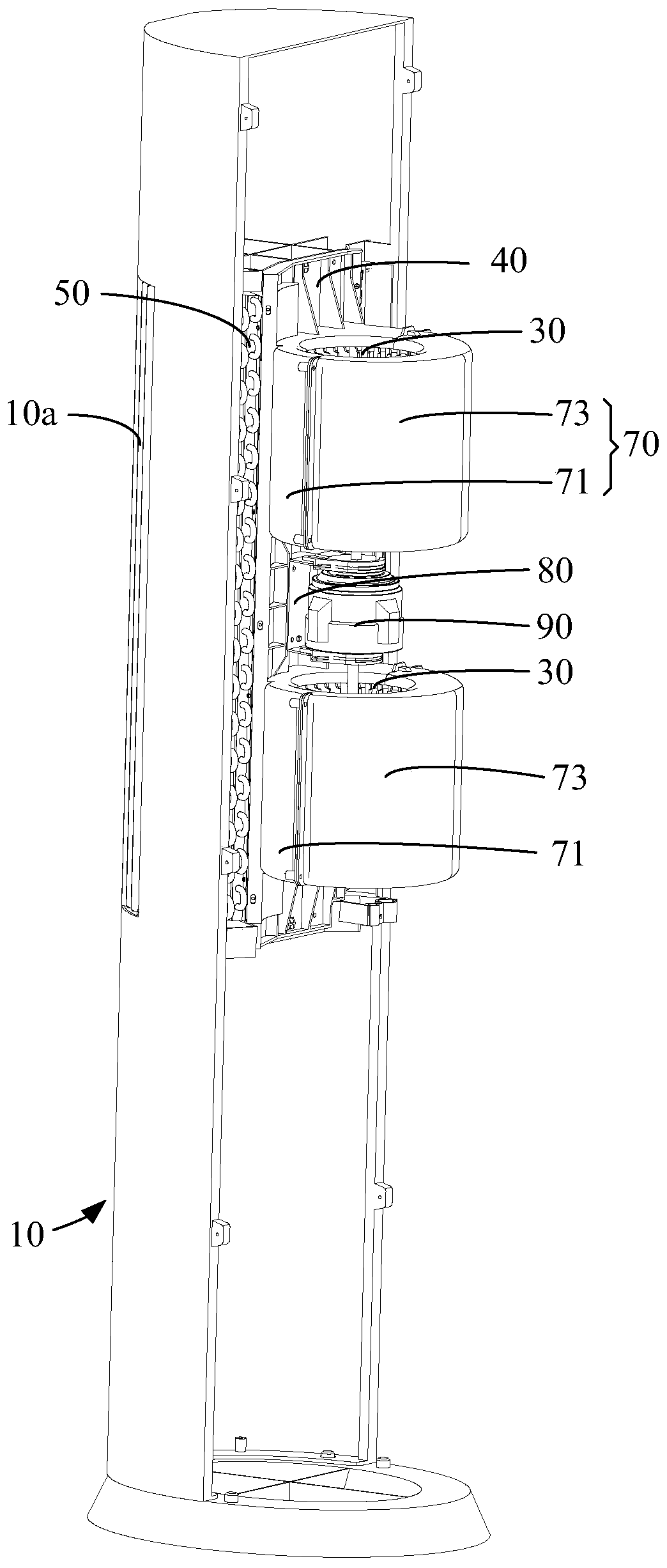 Air conditioner cabinet, air conditioner and air outlet control method for air conditioner cabinet