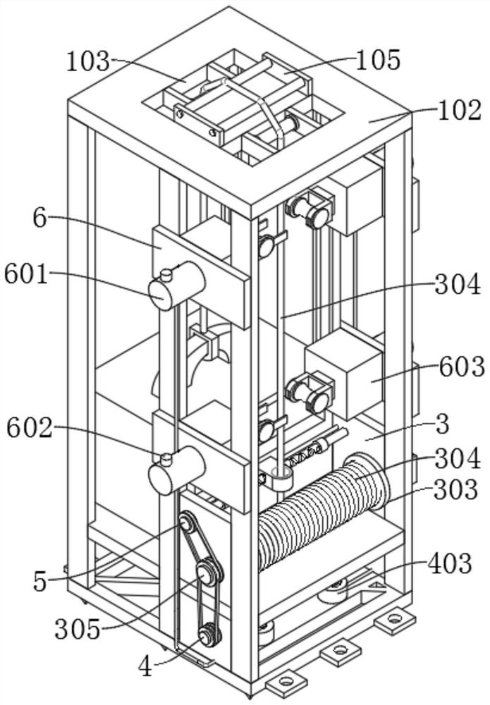 An engineering construction elevator cable deflection prevention device and its application method