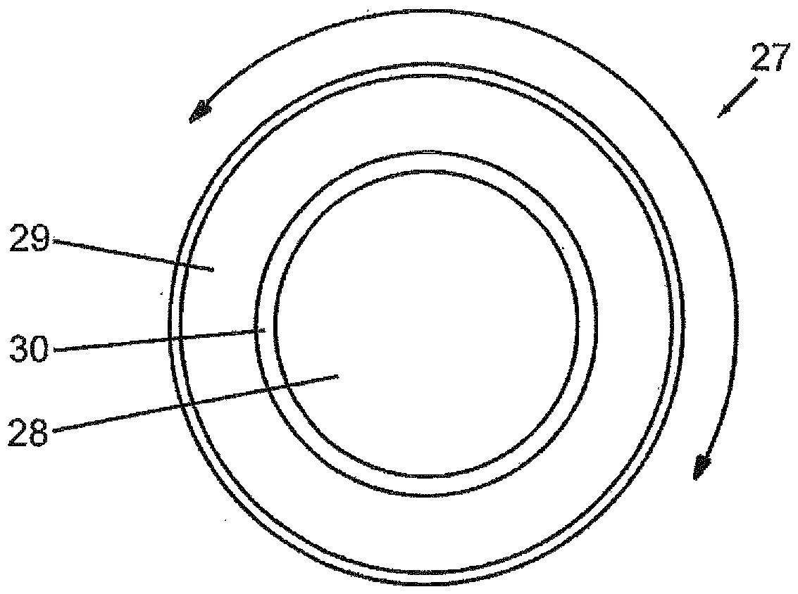 Method and inserting device for inserting a circular blank ring into an outer ring of a circular blank