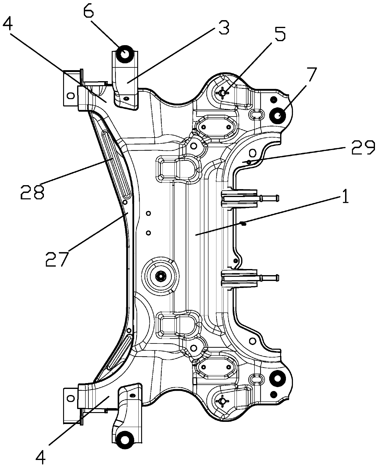 Automobile front auxiliary frame assembly