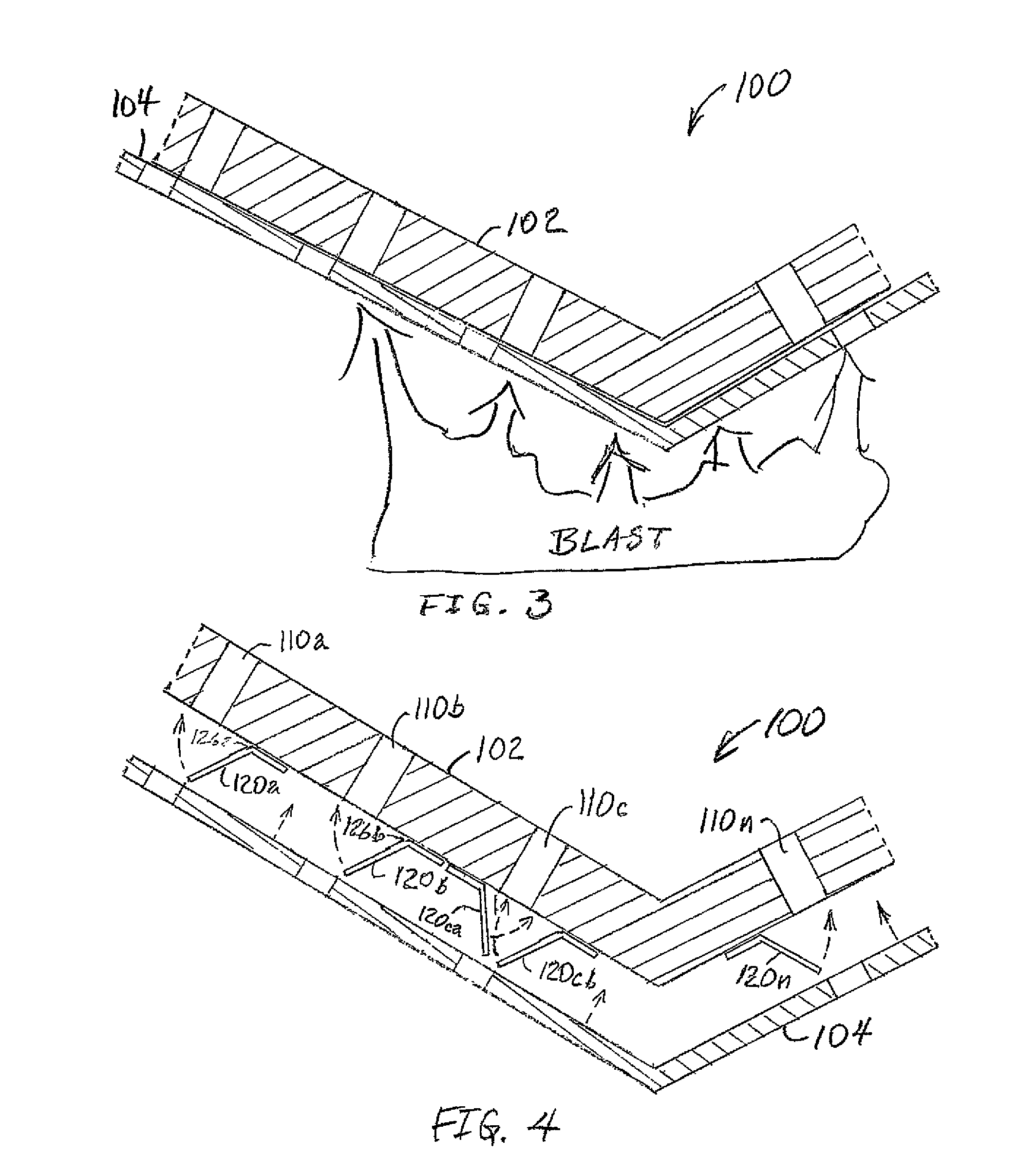 Vented armor V structure