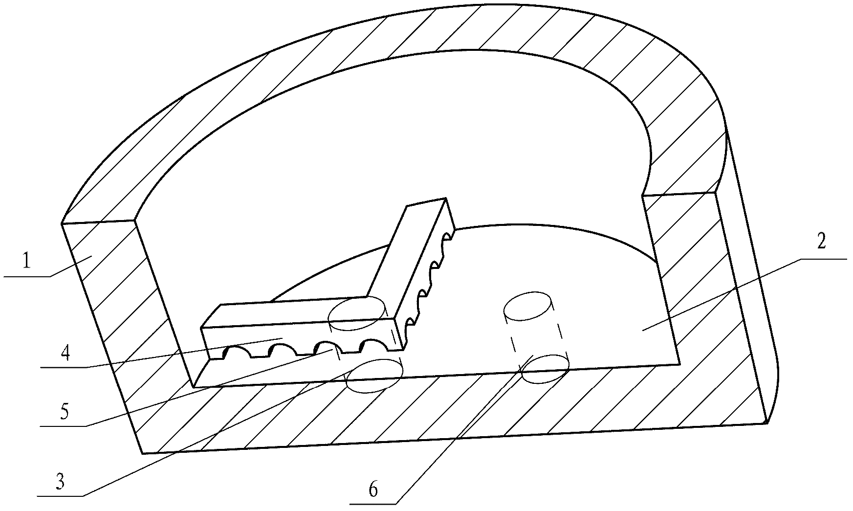 Ladle bottom structure of continuous casting ladle