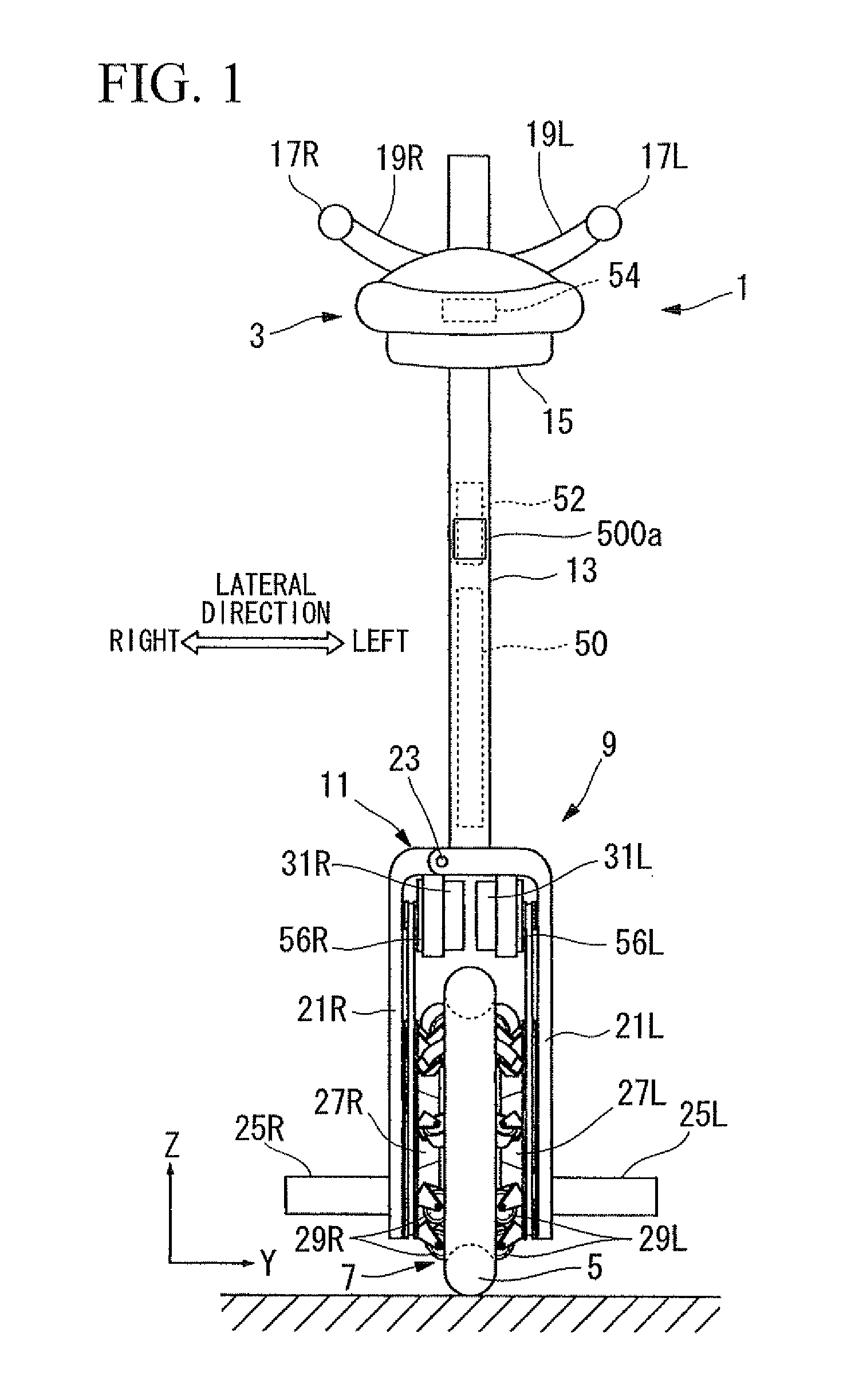 Inverted pendulum type moving body