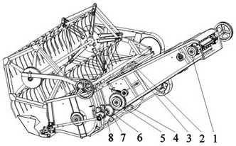 Quick replacement device for multi-crop header and crawler-type intelligent combine harvester