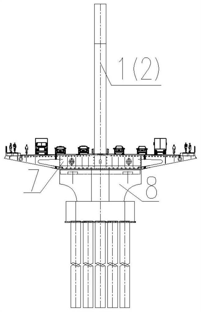 Composite back-cable-free cable-stayed bridge and construction method thereof