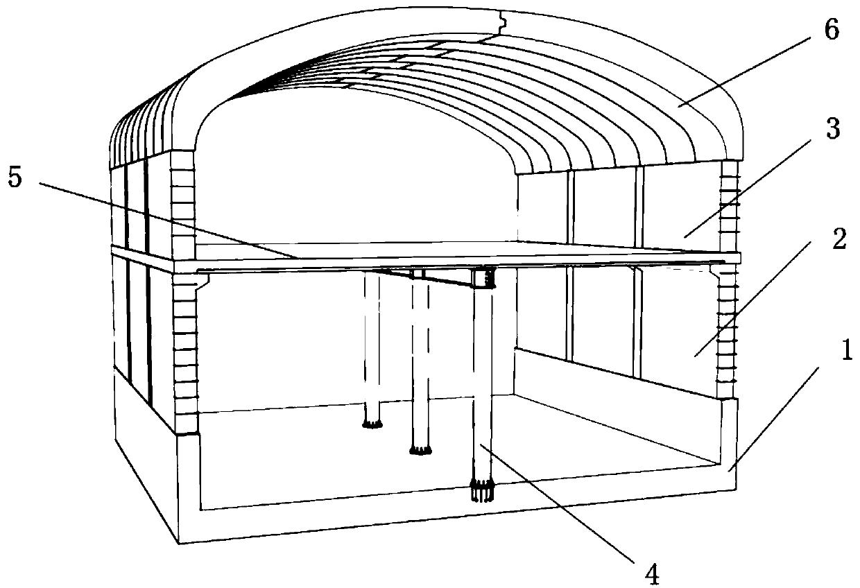 Assembled steel-concrete composite structure metro station and assembling method