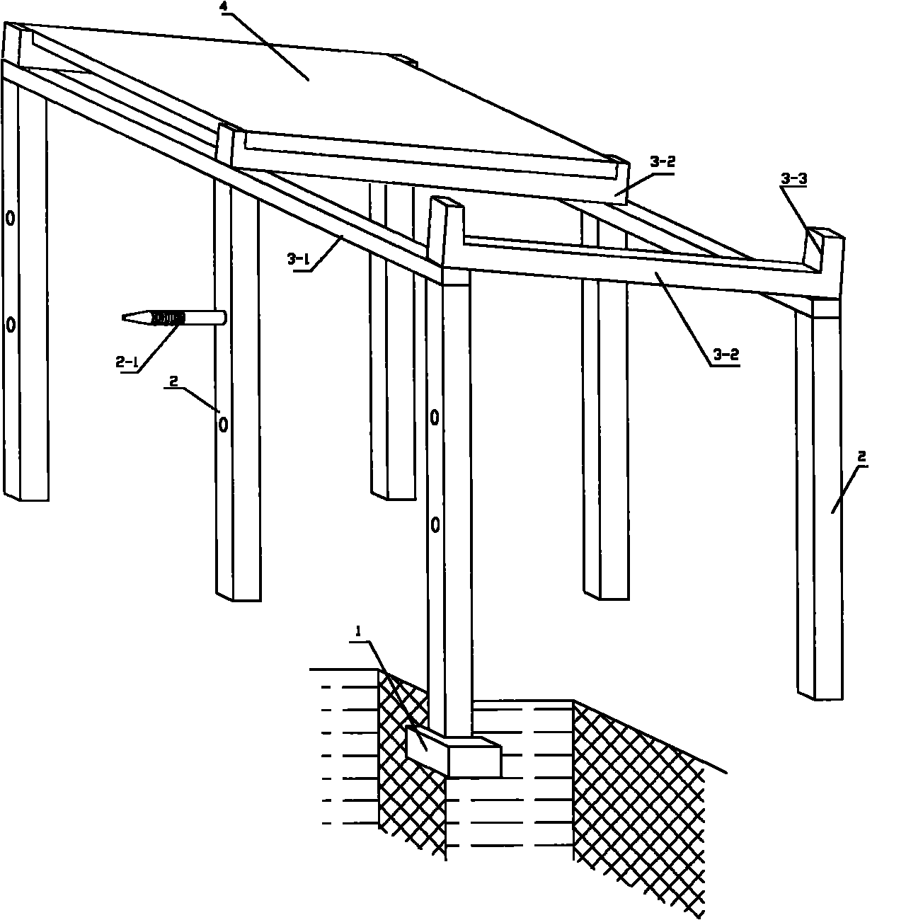 Combined rock fall shed tunnel and installation method thereof