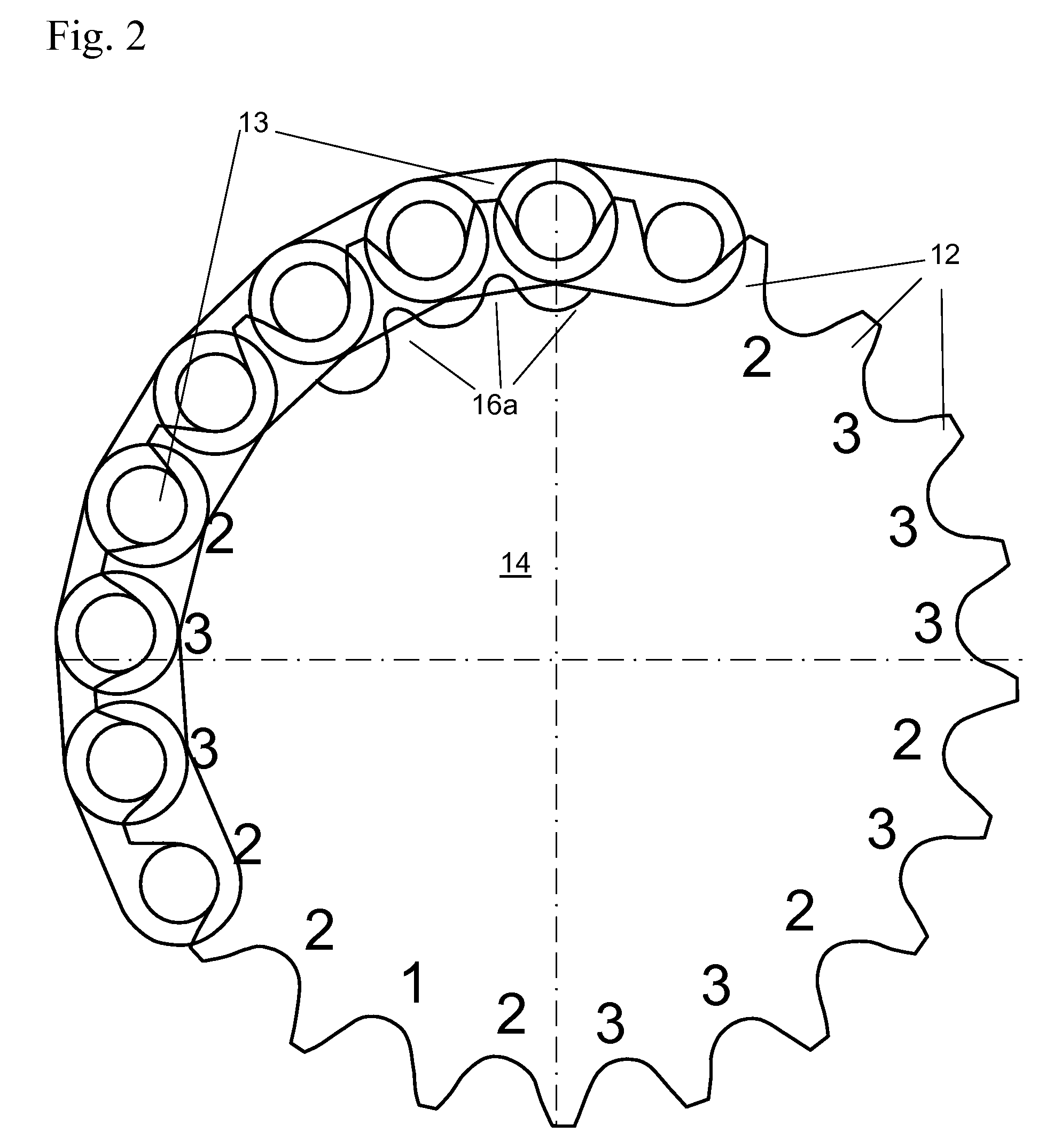 Random elastomer cushion rings for a chain sprocket