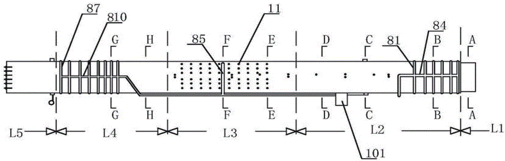 A coal gangue tunnel kiln preheating section structure